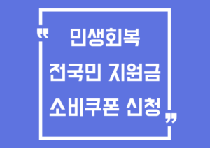 민생회복 전국민 지원금 소비쿠폰 신청