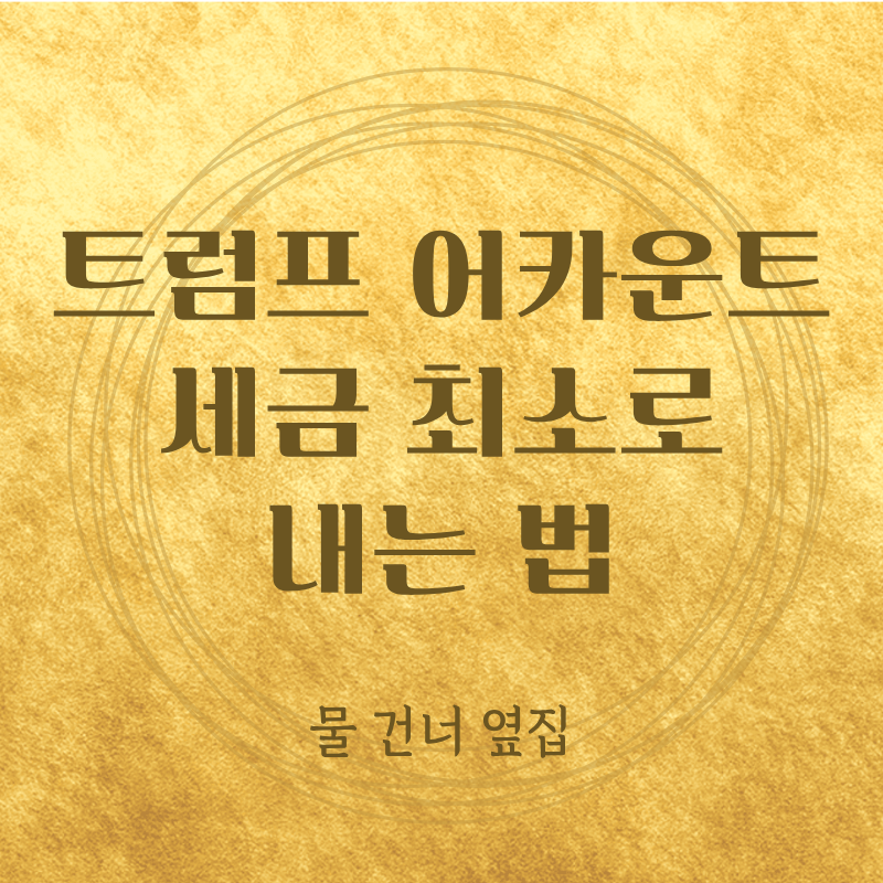 트럼프 어카운트 세금 최소로 내는 법 썸네일